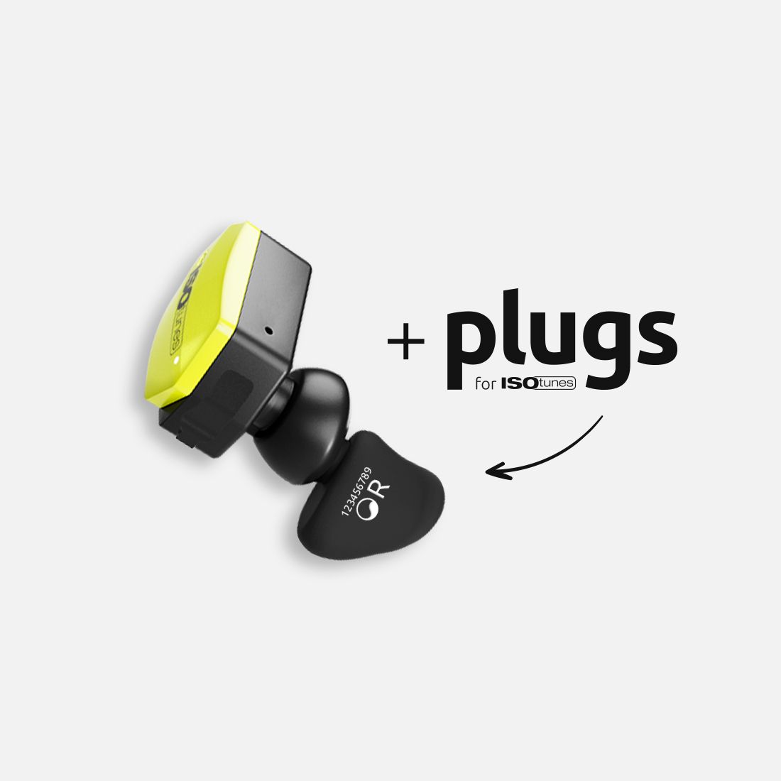 A rendering of ISOtunes ULTRACOMM Aware + bachmaier® plugs