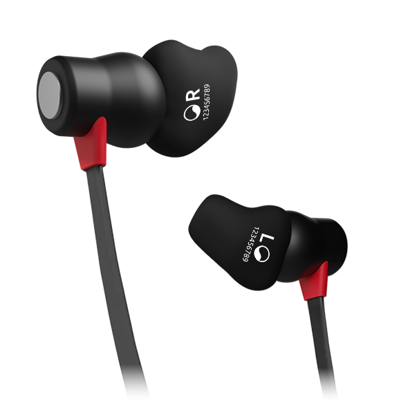 close up of ISOtunes XTRA 2.0 hearing protection with custom-fit bachmaier® earplugs