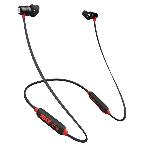 High-quality rendering of the ISOtunes XTRA 2.0 hearing protection with custom-fit bachmaier® earplugs